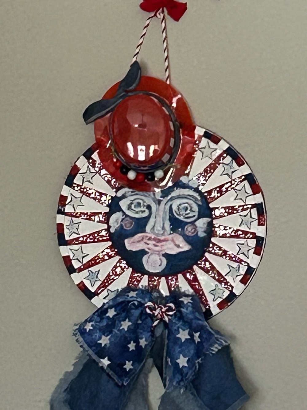 Patriotic Sun Face Wall/Door Hanging